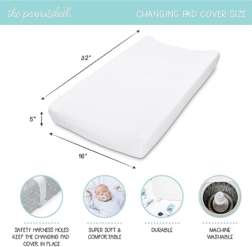 The Peanutshell Changing Pad Covers for Boys or Girls, Unisex 3 Pack, Nautical Whale The Peanutshell