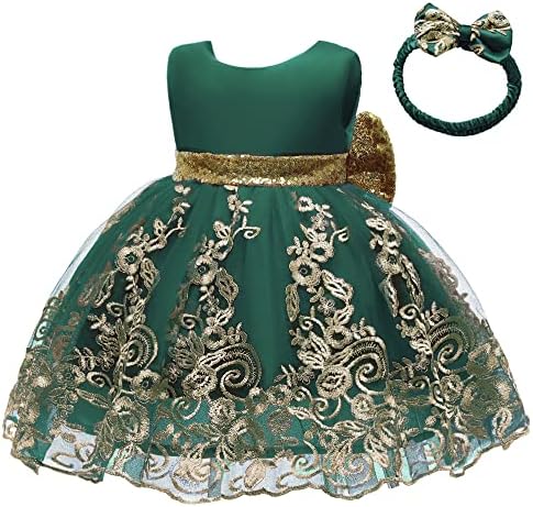 CMMCHAAH От 0 до 6 лет, пышное кружевное платье с вышивкой для маленьких девочек, торжественное платье с головным убором CMMCHAAH