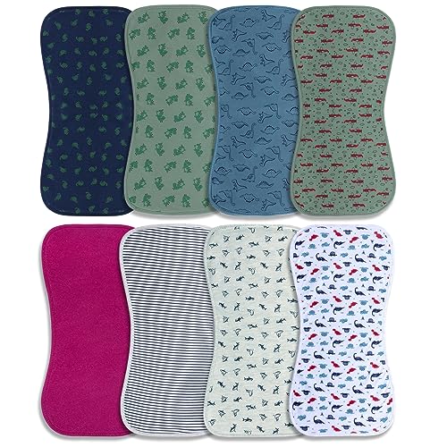 Hakochia Burp Cloths for Baby Girls Organic Cotton Large Burp Clothes Extra Absorbent Soft Burping Rags Spit Up Cloth Sets for Newborns 8 Pack Hakochia