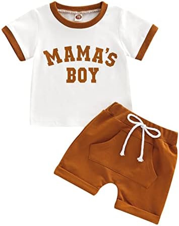 MAYUMMPY, летняя одежда для новорожденных мальчиков, футболка с короткими рукавами и буквенным принтом, топ, комплект с короткими штанами, наряд маленького чувака MAYUMMPY