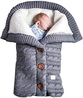 Теплый детский спальный мешок, конверт, зимний детский спальный мешок, конверт для ног, вязаный мешок для сна, вязаное шерстяное одеяло для новорожденных Insular