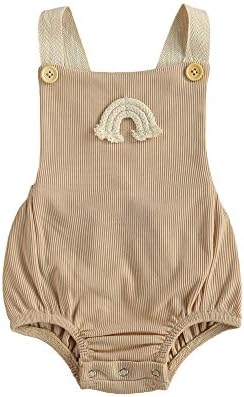 Arvbitana Toddler Baby Boy Girl One Piece Suspender Overalls Short Jumpsuit Sleeveless Plain Romper Outfit Cotton Bib Pants Arvbitana