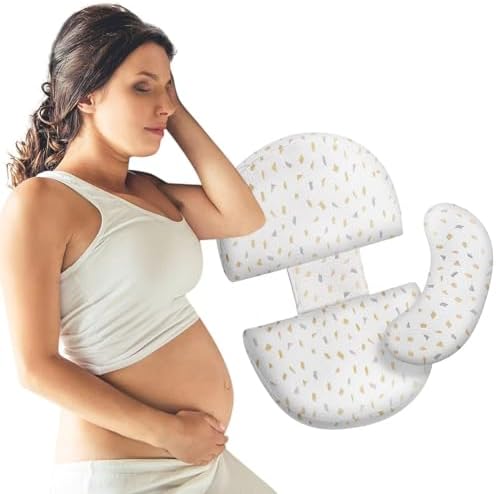 Pregnancy Pillows for Sleeping, Maternity Pillow for Pregnant Women, Soft Adjustable Width Pregnancy Body Pillow with Pillow Cover - Support for Belly, Back, Legs (Grey, Small) Coldew