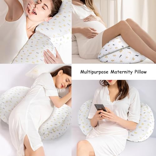 Pregnancy Pillows for Sleeping, Maternity Pillow for Pregnant Women, Soft Adjustable Width Pregnancy Body Pillow with Pillow Cover - Support for Belly, Back, Legs (Grey, Small) Coldew