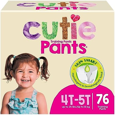 Штаны для приучения к горшку с застежкой Cutie Girls 4T/5T, гипоаллергенные, с защитой от кожи, 76 шт. Cuties