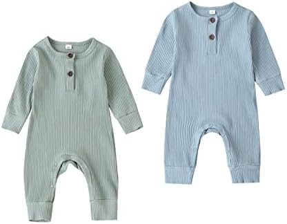Kuriozud для новорожденных унисекс для маленьких мальчиков и девочек однотонный комбинезон на пуговицах боди цельный комбинезон одежда Kuriozud