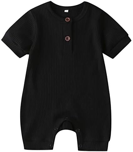 Kuriozud для новорожденных унисекс для маленьких мальчиков и девочек однотонный комбинезон на пуговицах боди цельный комбинезон одежда Kuriozud