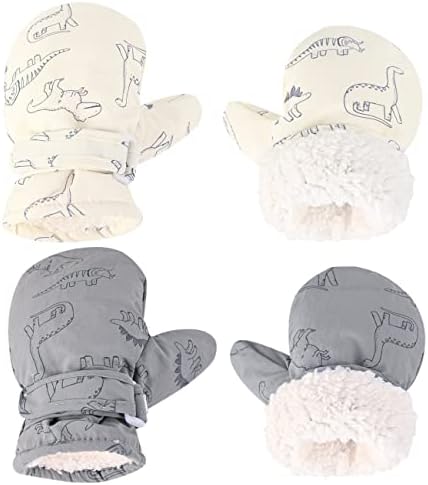 Weradau Fleece Lined Mittens for Baby Boys Girls,Baby Toddler Little Kids Winter Gloves Mittens - 2 Pair Pack Weradau