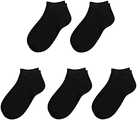 SERISIMPLE Bamboo School Socks Ankle Super Soft Kids Socks Stretch Cuffs Athletic Socks Odor Anti-odor 5 Pairs SERISIMPLE