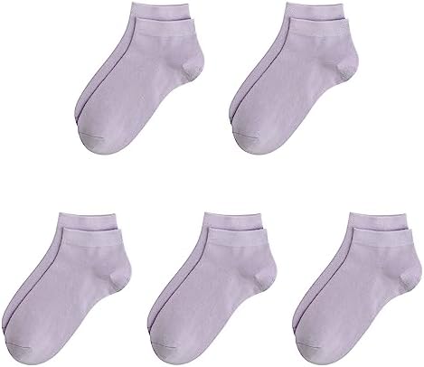 SERISIMPLE Bamboo School Socks Ankle Super Soft Kids Socks Stretch Cuffs Athletic Socks Odor Anti-odor 5 Pairs SERISIMPLE