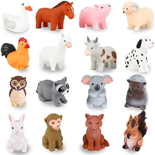 XY-WQ Mold Free Bath Toys No Hole, for Infants 6-12& Toddlers 1-3, No Hole No Mold Bathtub Toys (Animal, 16 Pcs with Mesh Bag) XY-WQ