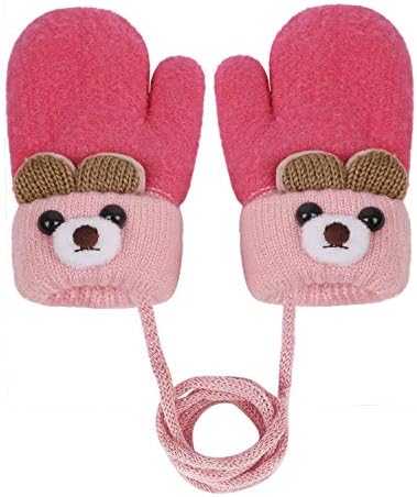 Holiberty Toddler Kids Warm Winter Gloves Cute Infant Baby Boys Girls Thick Fleece Lined Full Finger Ski Snow Gloves Mittens Holiberty