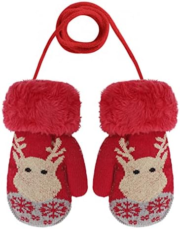 Holiberty Toddler Kids Warm Winter Gloves Cute Infant Baby Boys Girls Thick Fleece Lined Full Finger Ski Snow Gloves Mittens Holiberty