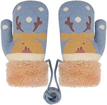 Holiberty Toddler Kids Warm Winter Gloves Cute Infant Baby Boys Girls Thick Fleece Lined Full Finger Ski Snow Gloves Mittens Holiberty