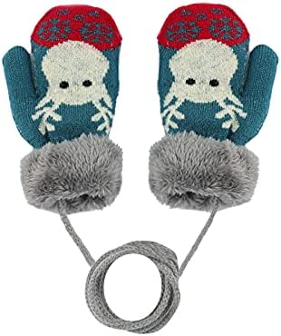 Holiberty Toddler Kids Warm Winter Gloves Cute Infant Baby Boys Girls Thick Fleece Lined Full Finger Ski Snow Gloves Mittens Holiberty