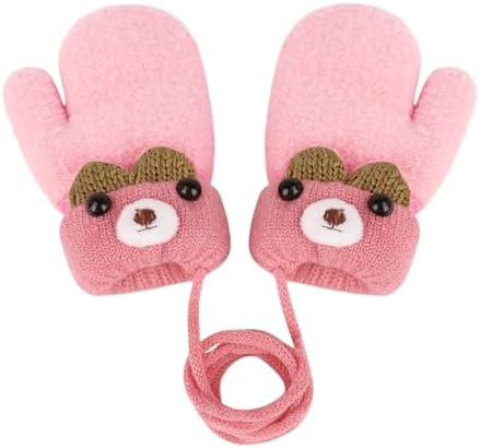 Holiberty Toddler Kids Warm Winter Gloves Cute Infant Baby Boys Girls Thick Fleece Lined Full Finger Ski Snow Gloves Mittens Holiberty