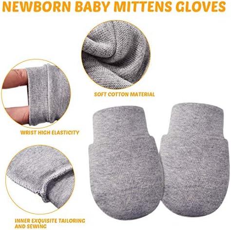 9 Pairs Newborn Baby Mittens Infant Toddler Gloves No Scratch Mittens Unisex Cotton Gloves for 0-6 Months Baby Boys Girls Syhood