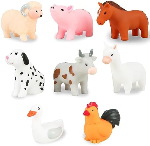 XY-WQ Mold Free Bath Toys No Hole, for Infants 6-12& Toddlers 1-3, No Hole No Mold Bathtub Toys (Animal Ⅱ, 8 Pcs with Mesh Bag) XY-WQ