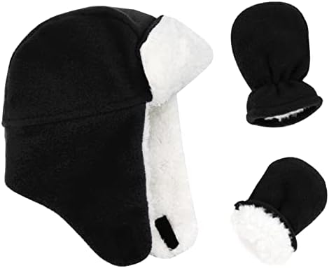 Комплект шапок и варежек из шерпы для маленьких мальчиков, перчатки для малышей, теплая флисовая зимняя шапка для маленьких девочек Sarfel