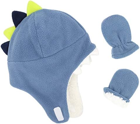 Комплект шапок и варежек из шерпы для маленьких мальчиков, перчатки для малышей, теплая флисовая зимняя шапка для маленьких девочек Sarfel