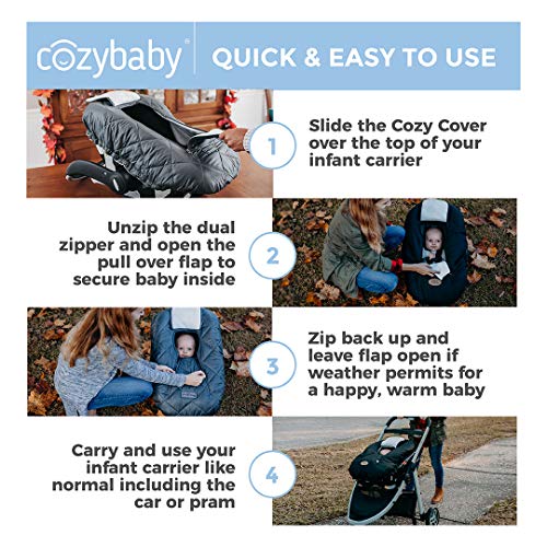 Чехол Cozy Cover Премиум-чехол на детское автокресло (угольный) с флисом — ведущий в отрасли чехол-переноска для новорожденных, которому доверяют более 6 миллионов мам, он согреет вашего ребенка Cozy Cover