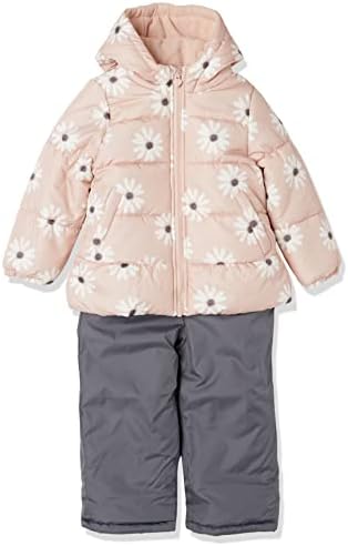 Зимняя куртка Simple Joys by Carter's Baby из водонепроницаемого зимнего комбинезона с капюшоном, пастельно-розовые цветы, 3T Carter's