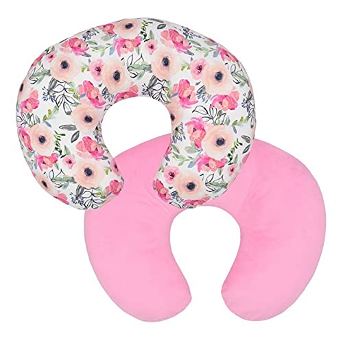2 Pack Baby Nursing Pillow Cover Newborn U-Shaped Breastfeeding Cotton Pillowcase Cushion Cover Stretchy Replaceable Pillow Cover Slipcover BxuanW