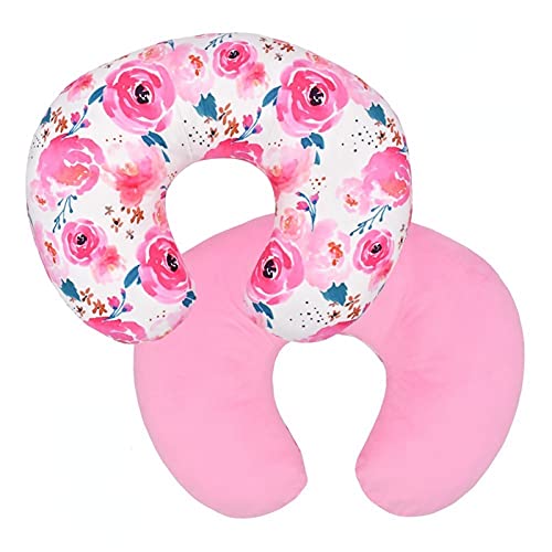 2 Pack Baby Nursing Pillow Cover Newborn U-Shaped Breastfeeding Cotton Pillowcase Cushion Cover Stretchy Replaceable Pillow Cover Slipcover BxuanW