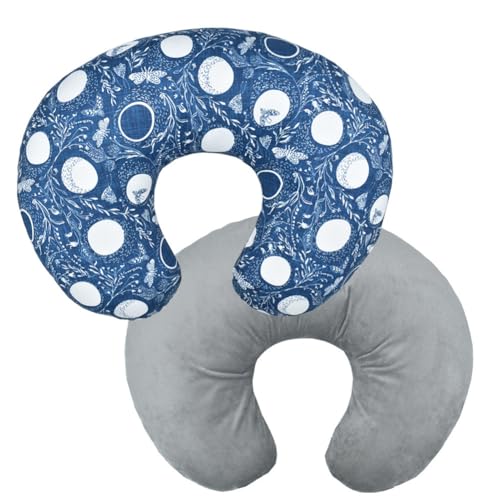 2 Pack Baby Nursing Pillow Cover Newborn U-Shaped Breastfeeding Cotton Pillowcase Cushion Cover Stretchy Replaceable Pillow Cover Slipcover BxuanW