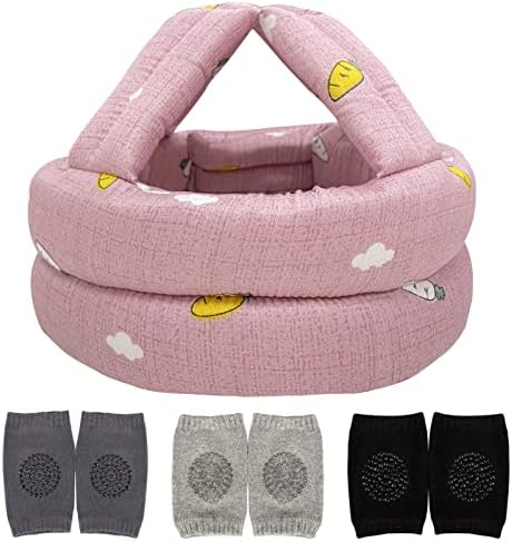 Ocanoiy Baby Head Protector Шлем для малышей без ударов Подушка для головы Детские наколенники Детский шлем для ползания Прогулки Защитная шапка Ремни безопасности Ocanoiy