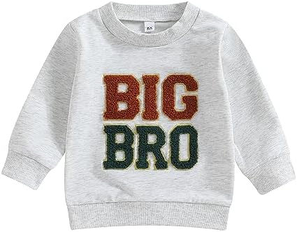 VISGOGO для маленьких мальчиков и девочек, одинаковый комплект Big Lil Bro, Big Lil Sis, свитшот, комбинезон, свитер с вышивкой, одежда для малышей VISGOGO