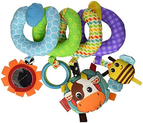 Игрушка-растягивающаяся и спиральная игрушка Infantino — текстурированная игровая игрушка для сенсорного исследования и взаимодействия, от 0 лет и старше, розовая ферма, 1 шт. (1 шт. в упаковке) INFANTINO