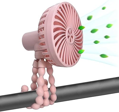 Вентилятор для коляски, портативный вентилятор для коляски, персональный мини-вентилятор с батарейным питанием, портативный вентилятор с зажимом для ребенка с гибким штативом, 3-скоростной детский вентилятор с перезаряжаемым USB-портом для коляски, автокресло, стол - черный RUN HELIX