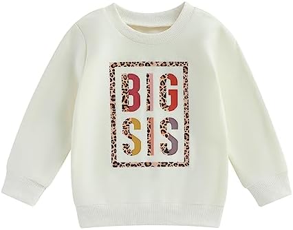 VISGOGO для маленьких мальчиков и девочек, одинаковый комплект Big Lil Bro, Big Lil Sis, свитшот, комбинезон, свитер с вышивкой, одежда для малышей VISGOGO