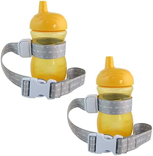 PBnJ Baby SippyPal Sippy Ремень-поводок с держателем чашки (серый шеврон, 2 шт.) PBnJ Baby