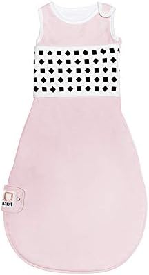 Nanit Breathing Wear Sleeping Bag – 100% Cotton Baby Sleep Sack - Works with Nanit Pro Baby Monitor to Track Breathing Motion Sensor-Free, Real-Time Alerts, Size Medium, 6-12 Months, Blush Pink Nanit