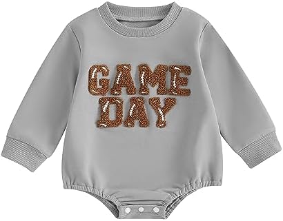 Футбольный наряд для новорожденных мальчиков и девочек, толстовка для игрового дня, пуловер с длинными рукавами, боди, осенне-зимняя одежда SAYOO