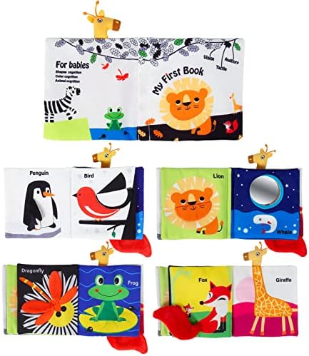 GKDOMS Мягкие детские книжки Высококонтрастная детская игрушка, книга из мятой ткани на ощупь и ощущения Детская игрушка из нетоксичных тканей, новогодний подарок для новорожденных мальчиков и девочек 0-6-12 месяцев GKDOMS