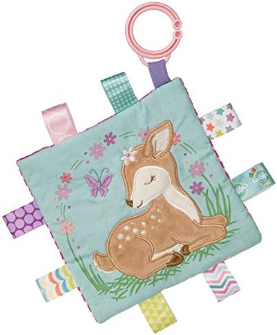 Taggies Soothing Sensory Crinkle Me Toy with Baby Paper and Squeaker, Flora Fawn, 6.5 x 6.5-Inches Taggies