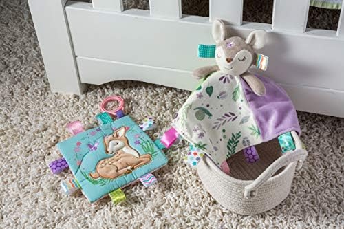 Taggies Soothing Sensory Stuffed Animal Security Blanket, Flora Fawn, 13 x 13-Inches Taggies