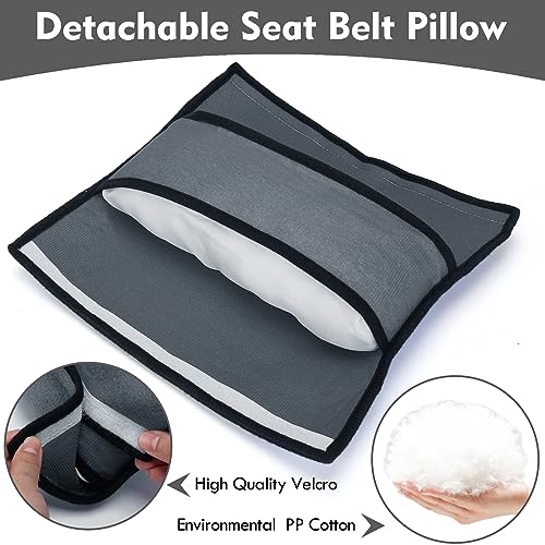 Seat Belt Adjuster and Seatbelt Pillow for Kids Travel, Seat Belt Cover & Seatbelt Adjuster for Child, Neck Shoulder Support Cushion Pad, Car Seat Safety Strap Headrest Positioner for Short Adult Baby SSAWcasa