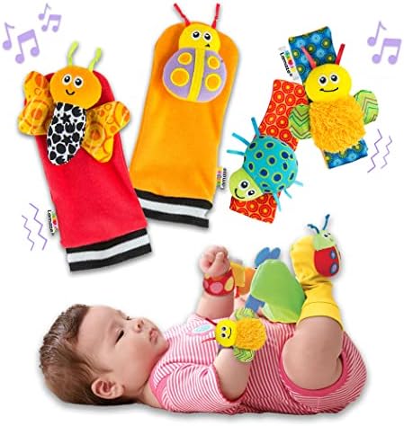 Lamaze Gardenbug — Детские носки и погремушки на запястье — Игрушки для сенсорного развития — Все необходимое для новорожденных Lamaze