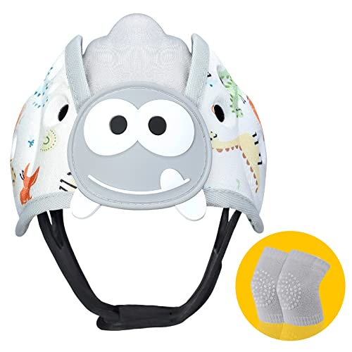 Baby Safety Helmet, Breathable Baby Head Protector for Crawling and Walking, Infant Soft Helmet, Anti-Collision, Ultra-Lightweight, Expandable and Adjustable Age 6m-24m (Brown Lion) IvyWind