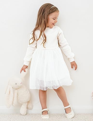 BFUSTYLE Тюлевое платье для маленьких девочек, вязаные платья с длинными рукавами для малышей, От 1 до 5 лет BFUSTYLE