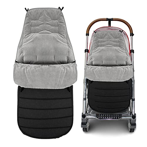 XIFAMNIY Универсальная утолщенная детская коляска, конверт для ног, спальный мешок с овсянкой для защиты ребенка от зимней холодной погоды в коляске, коляске (флис черного ягненка) XIFAMNIY