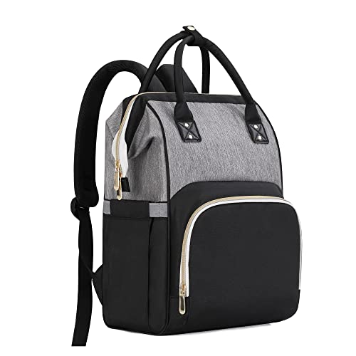 Femuar сумка для подгузников, рюкзак, многофункциональная сумка для подгузников для беременных, детская сумка для девочек и мальчиков, большая вместительная дорожная сумка для подгузников, черный, серый цвет Femuar