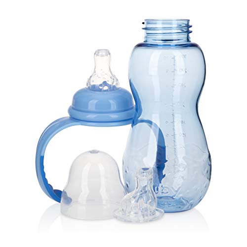 Nuby Non-Drip 3-Stage Bottle, 11 Ounce (Blue) NUBY