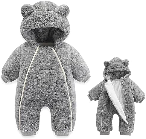 AiWMGL комбинезон для новорожденных медведей, костюм для девочек и мальчиков, флисовый комбинезон, пальто с капюшоном, зимняя одежда, верхняя одежда, зимний комбинезон AiWMGL