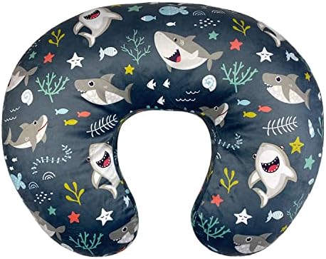 iEvolve Minky Nursing Pillow Cover Breast Feeding Pillow Cover for Baby Boy Girl,Cover Only(Babyblue&Lightbeige, Pack of 2) IEvolve