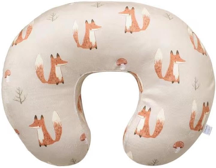 iEvolve Minky Nursing Pillow Cover Breast Feeding Pillow Cover for Baby Boy Girl,Cover Only(Babyblue&Lightbeige, Pack of 2) IEvolve